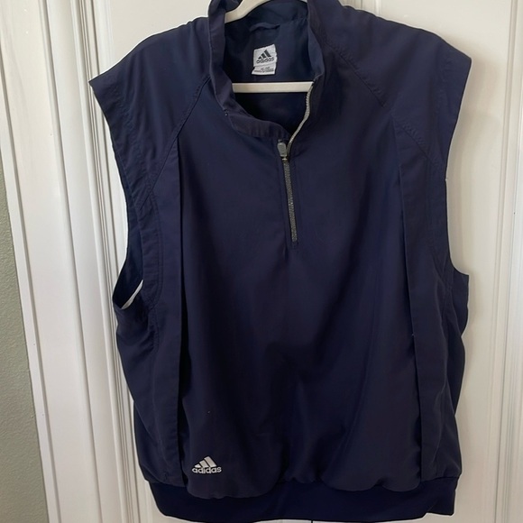adidas Other - Adidas Climashell Pullover Sleeveless Windbreaker track Vest XL blue 2003 Y2K